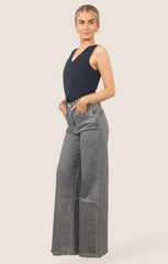 Grey Straight Leg Loose Fit Jeans- Sorna
