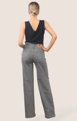 Grey Straight Leg Loose Fit Jeans- Sorna