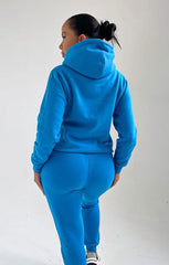 Royal Blue Oversized Front Pocket Drawstring Hoodie - Niamh