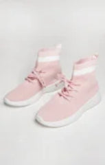 Pink Lace Up Sock Trainers - Mira