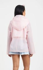 Pink Waterproof Hooded Mac Jacket - Lori
