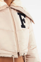 Stone Borg Collar Short Puffer Coat-Pola