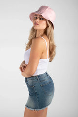 Pastel Pink Reversible Bucket Hat - Adele