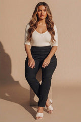 Black Super High Waisted Sculpting Stretch Skinny Jeggings- Lexi