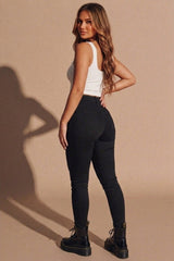 Black High Waist Skinny Stretch Jeans - Vivara