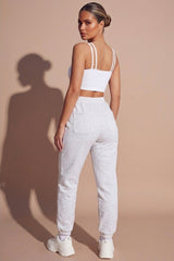 White Rib Double Strap Crop Top - Emarise