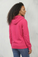Fuchsia Oversized Matching Drawstring Rib Cuff & Hem Pocket Hoodie - Melissa