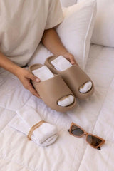 Mocha Tread Detail Rubber Flatform Sliders - Marion