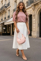 Pink Crescent Shoulder Bag- Byona