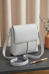 Grey Flap Front Cross Body Bag - Uinayan