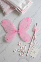 Pink Glitter Butterfly Wings & Wand Set - Fayen