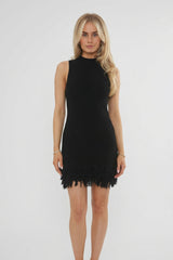 Black High Neck Sleeveless Bodycon Mini Dress - Milan