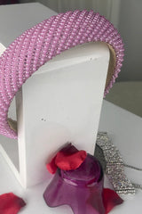 Pink Plated Statement Crystal Headband - Kaleey