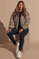 Leopard Hooded Drawstring Cropped Puffer Jacket - Stacey