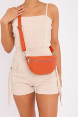 Orange Silver Zip Cross body Bag - Eden