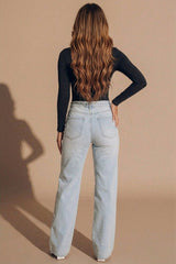 Black Slinky Long Sleeve Square Neck Top - Thalina
