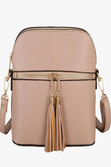Dust Pink Tassel Crossbody Bag - Simone