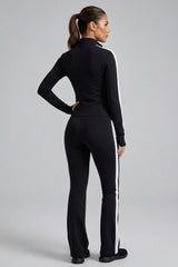Black Zip Up Active Jacket & Stripe Side Track Trousers Co-Ord Set- Xavira