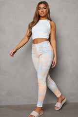 Coral Tie Dye High Waisted Skinny Jeans- Svina
