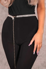 Gold Diamante Chain Rope Belt - Clover
