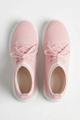 Pink Lace Up Sock Trainers - Mira