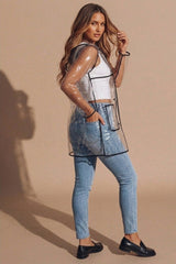 Clear Rain Mac With Contrasting Binding hooded mac jacket - Crystal