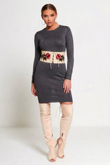 Cream Floral Lace Up Waist Belt - Aria