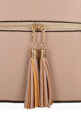 Dust Pink Tassel Crossbody Bag - Simone