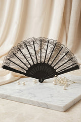 Black Lace Halloween Fan - Kirsty