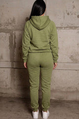 Khaki Hoodie Cuffed Joggers Loungewear Set - Bellamy