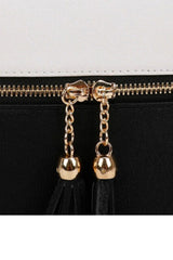 Black And White Tassel Crossbody Bag - Simone