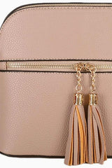 Dust Pink Tassel Crossbody Bag - Simone