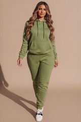 Khaki Hoodie Cuffed Joggers Loungewear Set - Bellamy