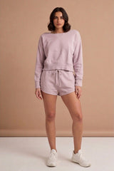 Dusty Pink Knit Jumper and Shorts Set - Rina