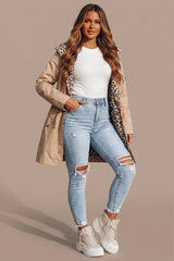 Beige Parka with Leopard Print Lining Reversible Hooded Jacket – Skye