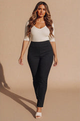 Black Super High Waisted Sculpting Stretch Skinny Jeggings- Lexi