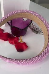 Pink Plated Statement Crystal Headband - Kaleey