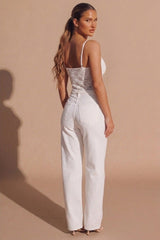 White Lace Handkerchief Hem Cami Top - Fynao