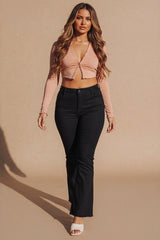 Black High Waisted Straight Leg Jeans- Polly