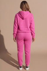 Pink Hoodie Cuffed Joggers Loungewear Set - Bellamy