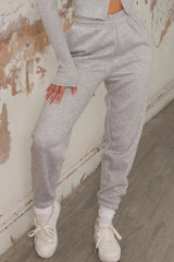 Grey Marl Cuffed Joggers - Paula