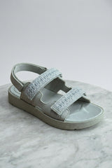 Grey Gladiator Style Flat Sandals - Jessica