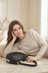 Black Crescent Shoulder Bag- Byona