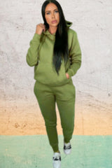 Khaki Hoodie Cuffed Joggers Loungewear Set - Bellamy