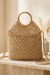 Camel Crochet Woven Crossbody Bag –  Butano