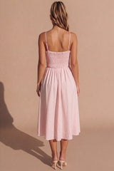 Pink Corset Detail Strappy Midaxi Dress - Rosa