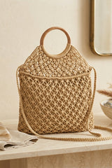 Camel Crochet Woven Crossbody Bag –  Butano