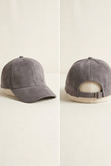 Grey Suede Look Baseball Cap  - Folly