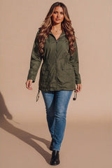 Khaki Lightweight Showerproof Hooded Mac Jacket - Vera
