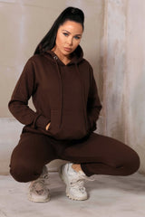 Chocolate Hoodie & Skinny Joggers Tracksuit Set - Bellamy